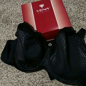 NWT Venza black,lacy,42E bra